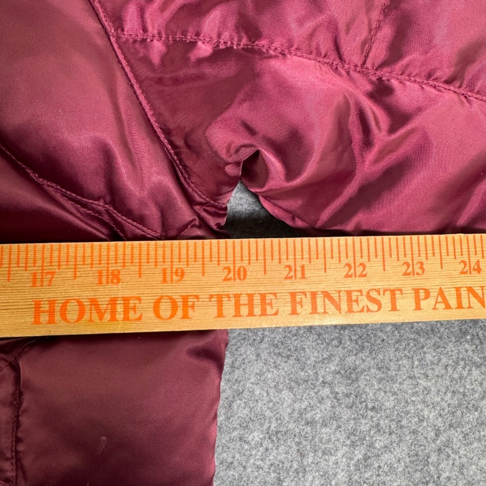 The North Face Womens 550 Down Puffer Jacket Burgundy Diamond Quilt Medium - Picture 6 of 7